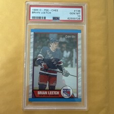 1989 O Pee Chee Brian Leetch PSA 10 Rookie Card. rookie card picture