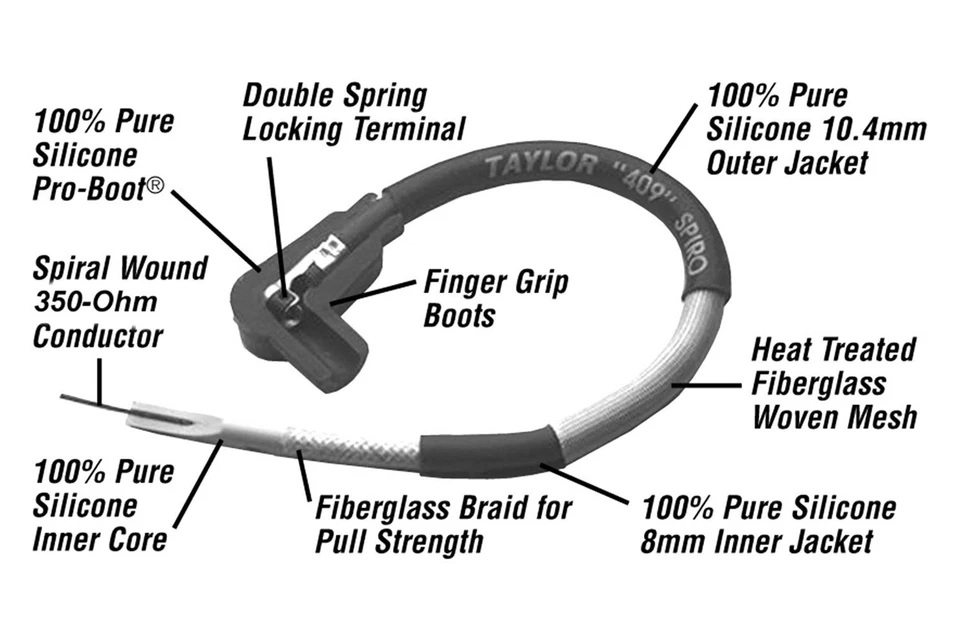 For Dodge Ram 1500 1994-2003 Taylor Cable 79682 409 Spiro Pro Ignition Wire Set Foto 3 de 3