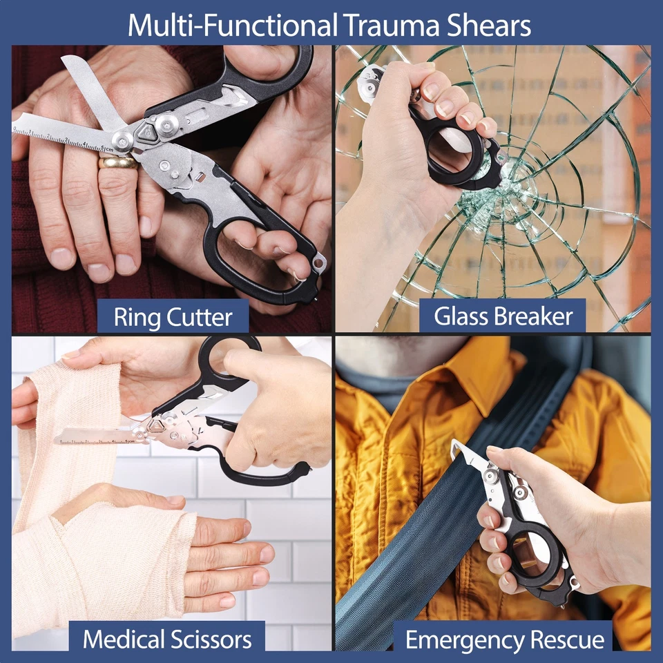 Tijeras de trauma con funda - Tijeras de trauma EMS plegables para EMTs, enfermeras Foto 4 de 4