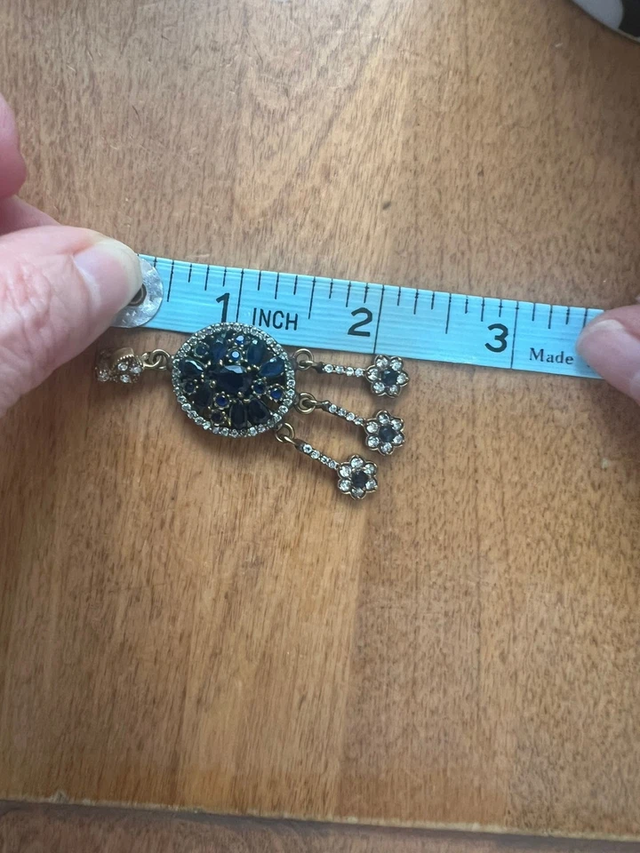 Blue Sapphire and White Topaz Silver 925 Pendant Turkish Handmade GOLD - Image 4 of 4