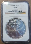 1997 American Silver Eagle NGC MS69 Brown Label PQ