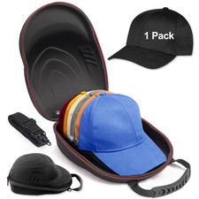 Hat Travel Case for Baseball Caps,Hard Hat Carrier Storage Case with 1 Pack Blac