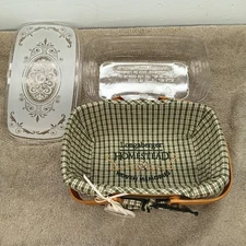 Longaberger Homestead Woven Memories Basket Year 2001 W/plastic Lud And Tie On