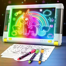 Rechargeable LED Drawing Board, 15 Inch 9-Color Light Modes Neon Art Light Up...