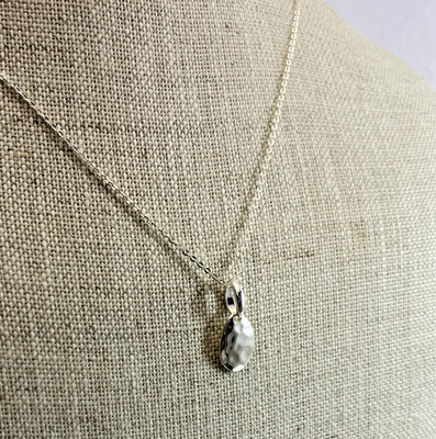 Kit Heath Sterling Silver Signed Pebble Pendant Necklace 16'' / 18'' NWT Gift Box