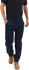 SITE KING Mens Classic Work Trousers Size 28 to 52 BLACK or NAVY WORKWEAR PANTS