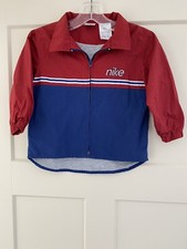 Nike Vintage Style gray lined Blue/Red Windbreaker Jacket Boys Toddler Size 4T