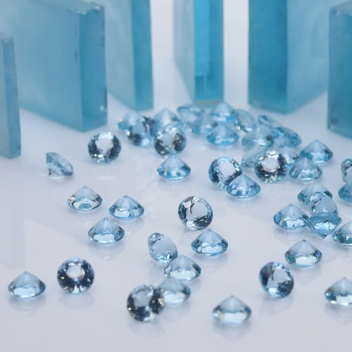 Topacio Aqua Claro Pastel Azul Nano Cristal Resistente al Calor Topacio de Laboratorio Artificial - Imagen 7 de 9