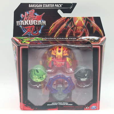 Bakugan Starter Pack Wave 4 - Special Attack Spidra, Dragonoid, Titanium Bruiser