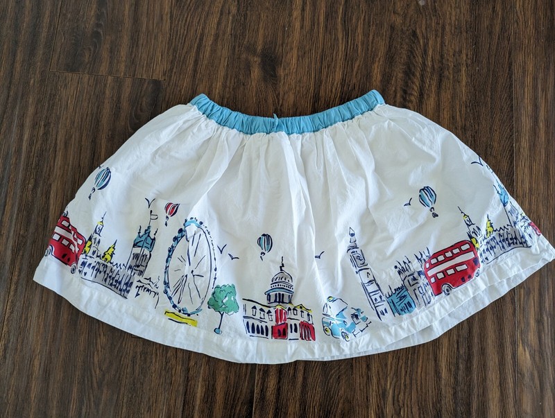 New Size 6 7 Mini Boden London Landscape White Girl Skirt Nordstrom