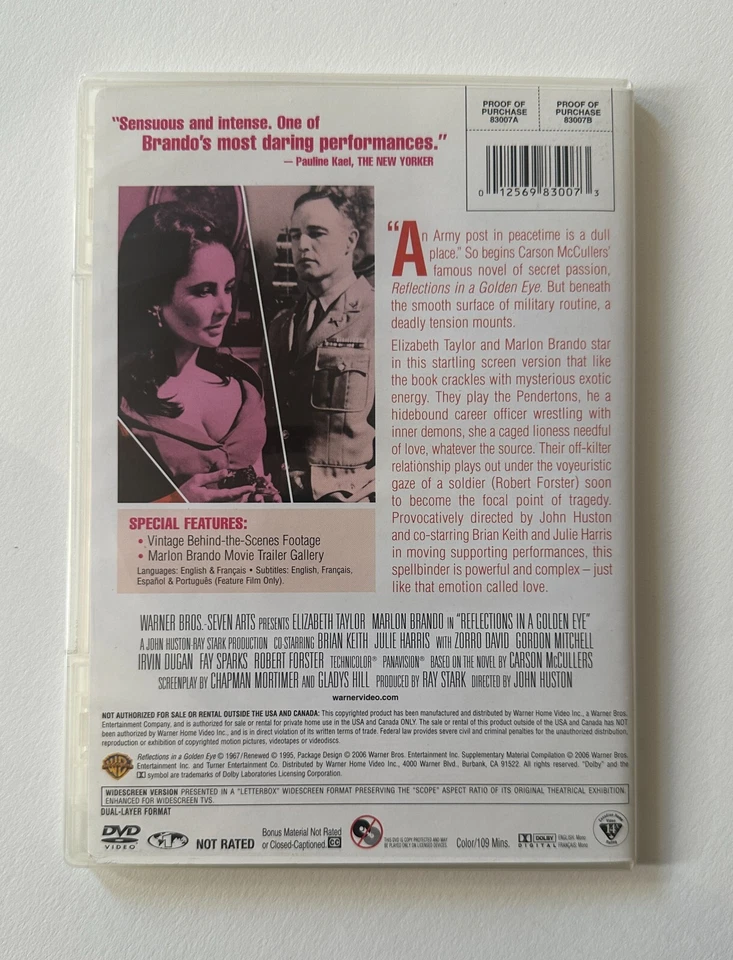 REFLECTIONS IN A GOLDEN EYE (1967) Elizabeth Taylor/Marlon Brando | 2006 DVD - Image 3 of 3