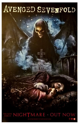 AVENGED SEVENFOLD Nightmare Ltd Ed RARE Tour Poster +BONUS
