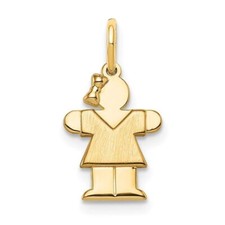 14k Yellow Gold Mini Girl Hugs Charm Pendant 0.79g Perfect Gift for Her
