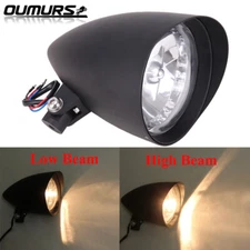 Matte Black 5.75" Bullet Headlight For Harley Dyna Softail Sportster XL1200 883