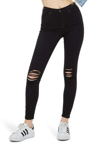 Topshop Women's Jamie High Waist Ripped 