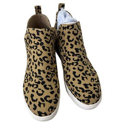 SODA Women's SZ 10 Leopard High Top Hidden Platform Sneakers NIB