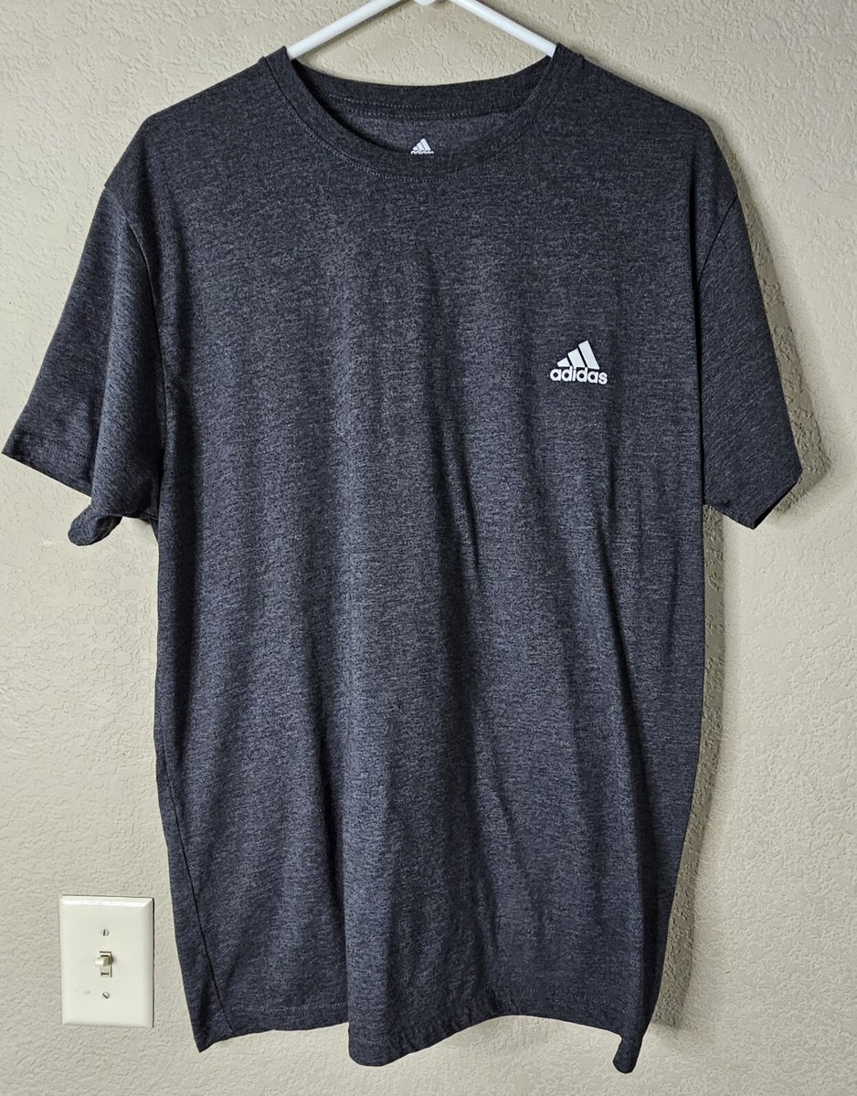 Adidas Golf T Shirt Heather Gray White Logo Mens Size Small
