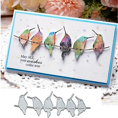 Row of Singing Hummingbirds Metal Die Cuts for Card Making,Spring Card Cutting D