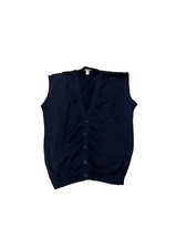 NWT 1X USA Made Navy Sweater Vest Button Up 100% Cotton by VIAGGI