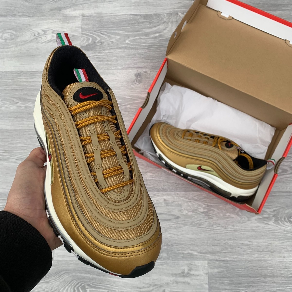 Nike Air Max 97 Italy Gold Trainers Sneakers - Metallic Gold
