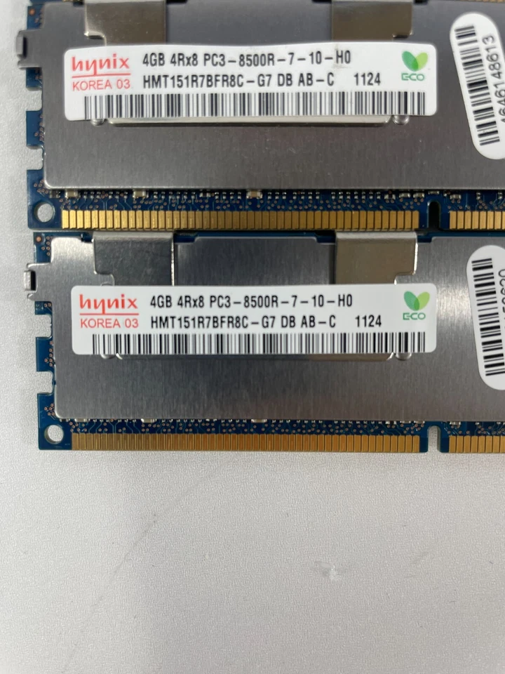 Hynix 16GB (4X4GB) 4RX8 PC3-8500R DDR3 HMT151R7BFR8C-G7 ECC Server RAM Memory - Image 3 of 3
