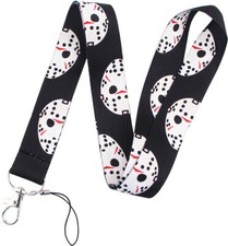 Friday the 13th Lanyard, ID Holder jason horror movie necklace keychain, NEW