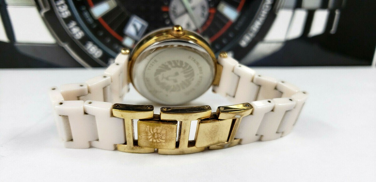Anne Klein Watch AK/1018 Diamond Mother of Pearl Dial Ceramic Women\'s Creamy Watches - Anne Klein Tagged  main image 4