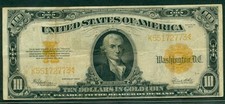 $10.00 Gold Certificate, MULE, 1922, Fr. #1173m, VF+