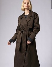 $450 Nwot Equipment Womens Oliver Trench Coat Small Clr Delicioso Brown Chic