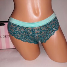 Victoria Secret Panty Bikini Small Teal Lace Banded Body by Victoria New