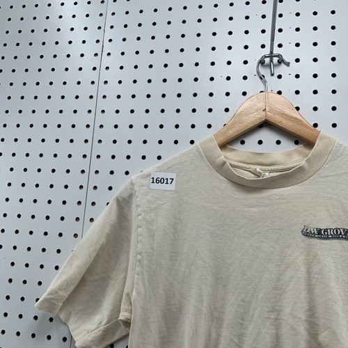 Camisa beige vintage Belton puntada única adulto mediana 17X27 DW Groveres salón - Imagen 11 de 14