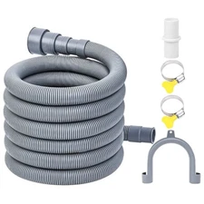 Universal 5-16ft Washing Machine Drain Hose Extension Kit Corrugated Discharge
