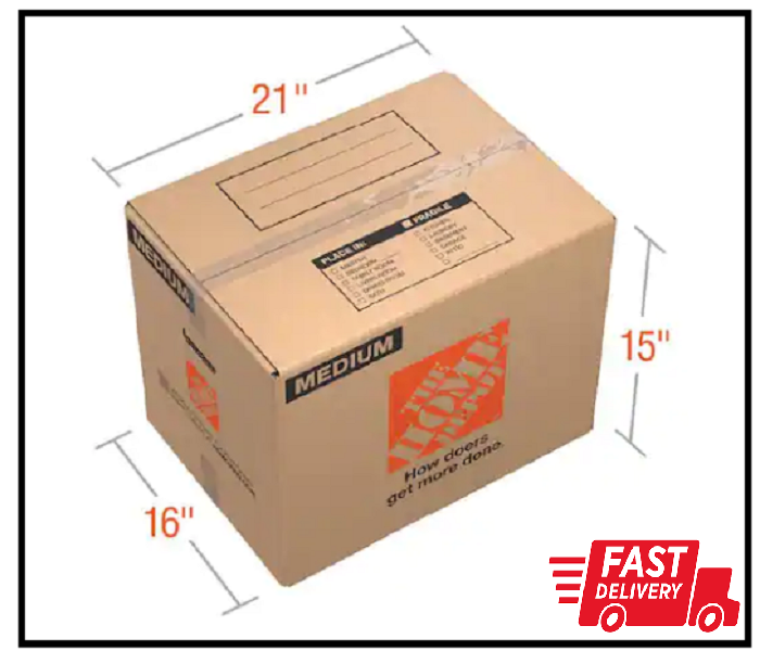 21 In. L X 15 In. W X 16 In. D Medium Moving Box with Handles (10-Pack ...