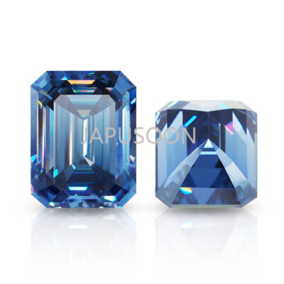 1~4ct VVS1 Blue Excellent Emerald Cut Brilliant Moissanite Loose Gemstones & GRA