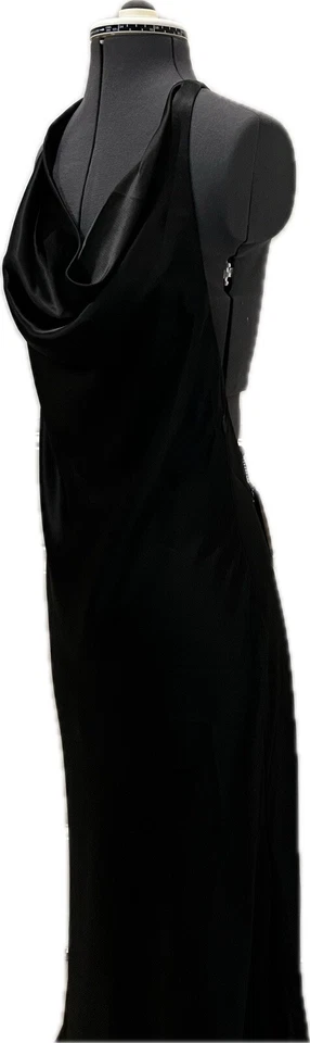 Coleção ABS ~ Vestido formal de noite preto com recorte nas costas decote em V 8 NOVO - Imagem 3 de 4