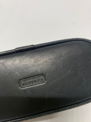 Vintage Coach kleine Kosmetiktasche Leder Reißverschluss schwarz KOSTENLOSER VERSAND - Bild 7 von 9