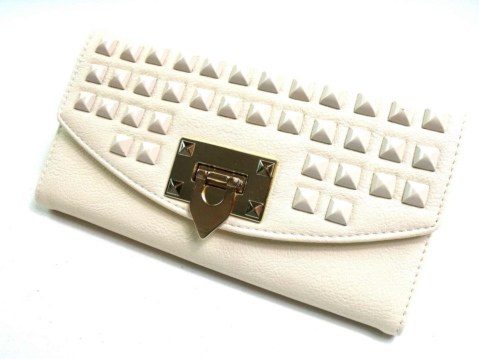 Mujer Grande Moda Tachuela Bolso Porta Tarjeta de Crédito Cartera bag Fiesta