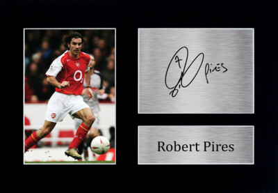 Robert Pires signed vorgedruckt Autogramm A4 Foto Geschenk für einen Arsenal Fan