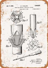 METAL SIGN - 1936 Phillips Head Screwdriver Patent - Vintage Look Reproduction