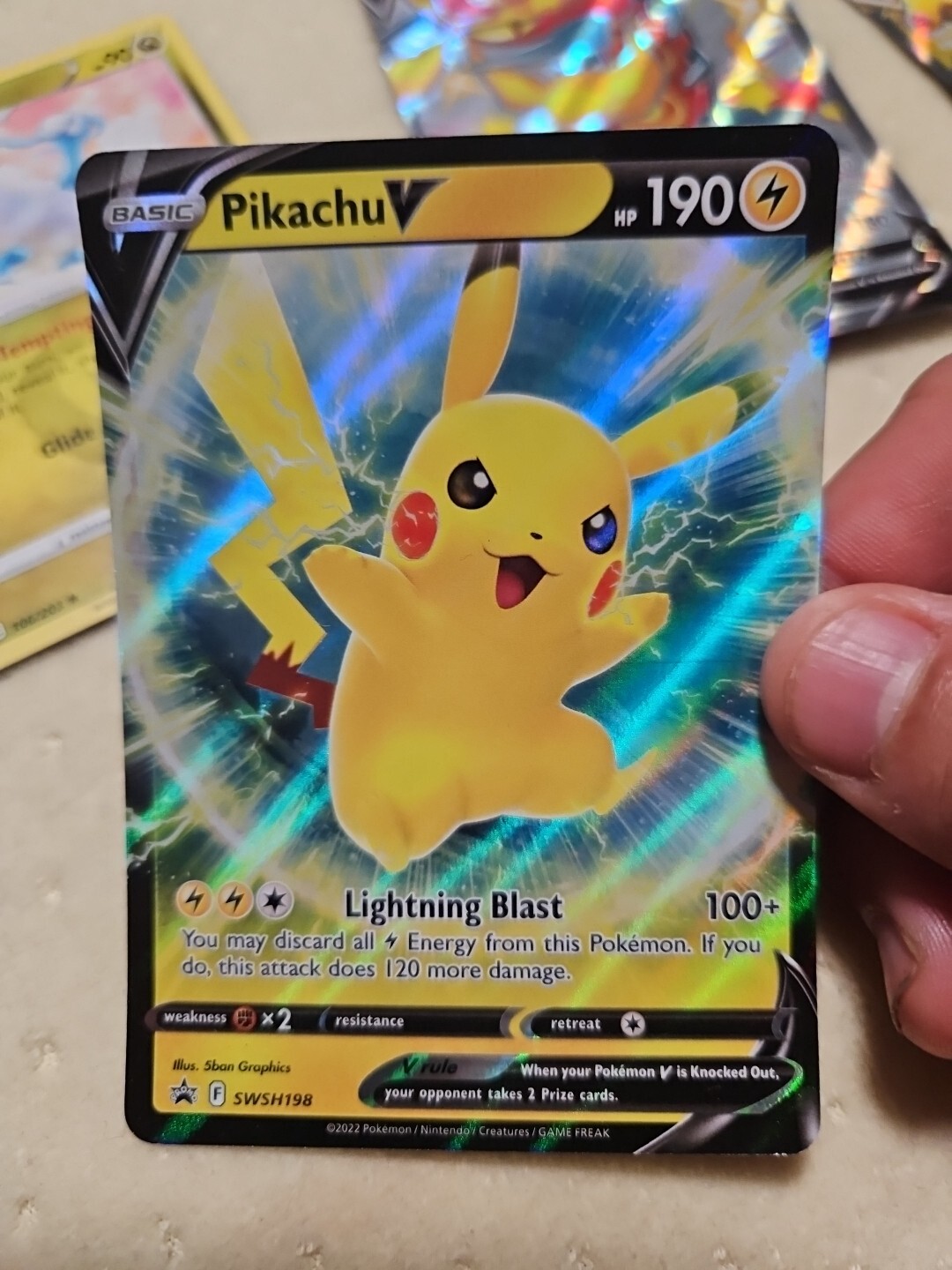 Pokémon TCG Pikachu V SWSH Black Star Promos SWSH198 Holo Promo Near Mint