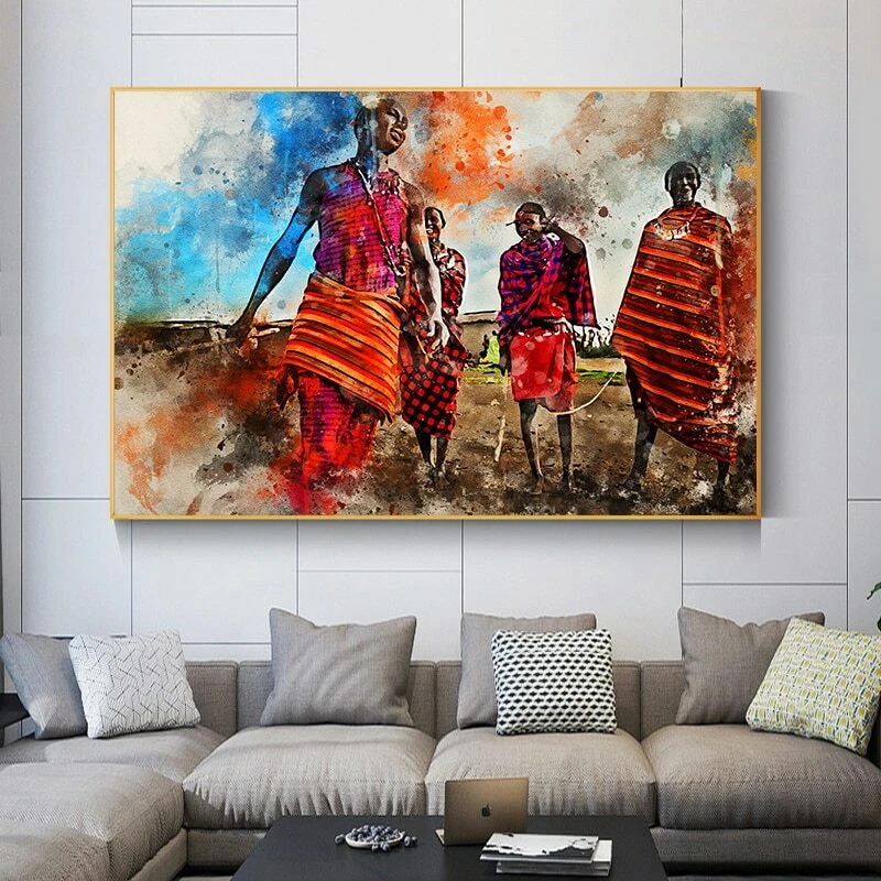 African Art Canvas Painting Abstract Wall Art Pictures Home Decor Poster & Print