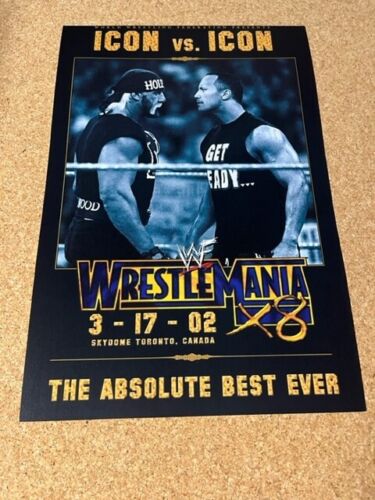 Wrestle Mania X8 2002 Promo Poster Hulk Hogan The Rock - Picture 1 of 4