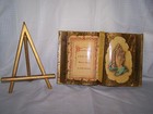 NEW VTG DECOUPAGE BOOK w/ VELVET BOOKMARK & EASEL STAND GOLD HOUSE BLESSING NIB  — photo 3