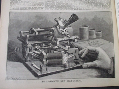 1888 EDISON NEW PHONOGRAPH  IN COURT EARPIECES DYNAMITE SCIENTIFIC AMERICAN