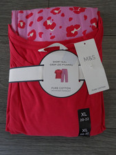 M&S MARKS & SPENCER FLAME COTTON SHORT SLEEVE PYJAMA SET SIZE XL UK SIZE 20-22