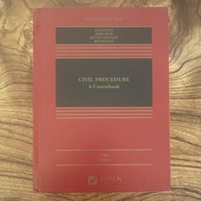 Aspen Civil Procedure: A Coursebook 5th Ed Hardcover Glannon et al