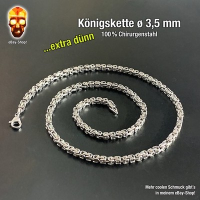 Königskette ''extra dünn'' ø 3,5 mm - Edelstahl Halskette für Anhänger 40 - 90 cm 