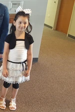 Amy's Closet Soft Stretchy Short Sleeve Black White Dress Layered Tutu size 6X