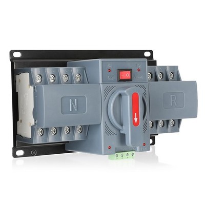 100Amp 220V AC Automatic/Manual Transfer Switch, ATS 4P Manual Dual Power Cha...