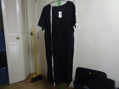 Torrid Bk Sz 22/24 Plus 4cas black slub ss vnk dress